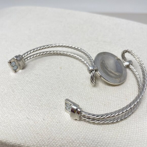 N Monogram Bracelet‎ Twisted Magnetic Clasp Silver-Tone Rhinestone Twisted Rope - Picture 6 of 7